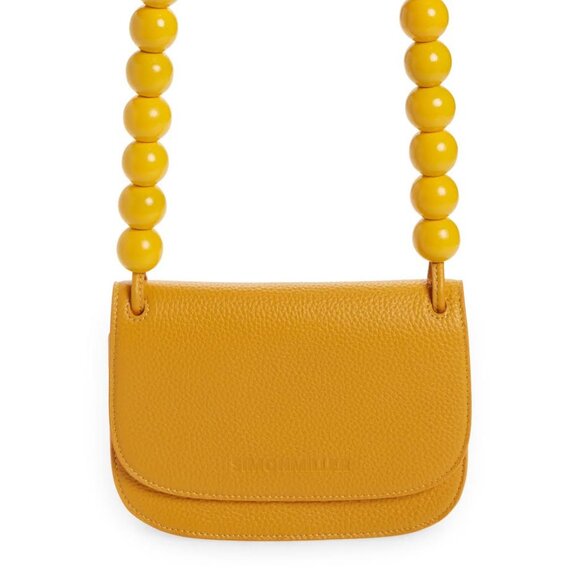 Simon Miller Mustard Crossbody Bag with Beaded Strap - Picture 1 of 9